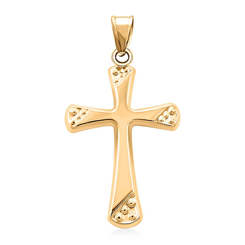 14K Yellow Gold Cross Pendant without Chain 0.36 Grams