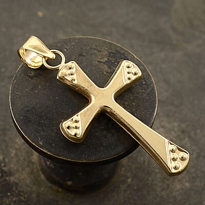 14K Yellow Gold Cross Pendant without Chain 0.36 Grams