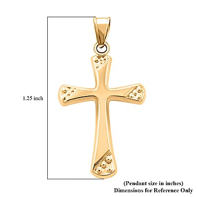 14K Yellow Gold Cross Pendant without Chain 0.36 Grams