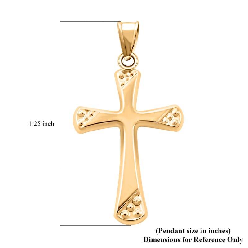 14K Yellow Gold Cross Pendant without Chain 0.36 Grams