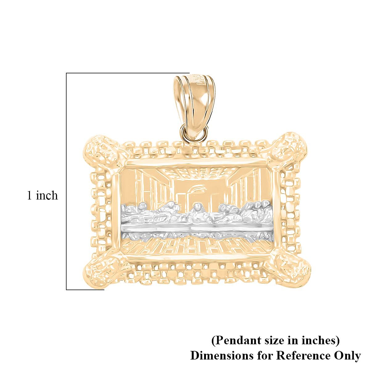 Made in America 10K Yellow and White Gold Last Supper Pendant 2.70 Grams