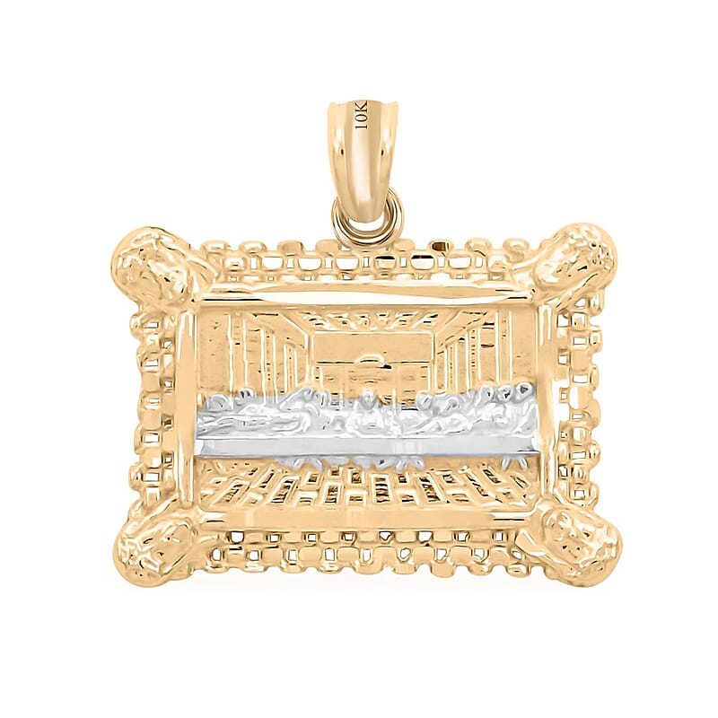 Made in America 10K Yellow and White Gold Last Supper Pendant without Chain 1.70 Grams