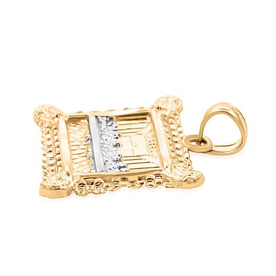 Made in America 10K Yellow and White Gold Last Supper Pendant without Chain 1.70 Grams