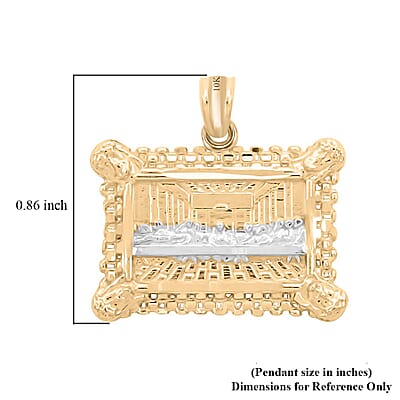 Made in America 10K Yellow and White Gold Last Supper Pendant without Chain 1.70 Grams