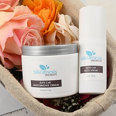 Silk Genesis Shungite C60 Moisturizing Cream 1oz & Serum DUO 4oz