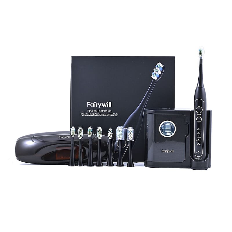 Electric Toothbrush Care Combo with 8 Replaceable Brush Heads (Rechargeable 500mAh Battery)