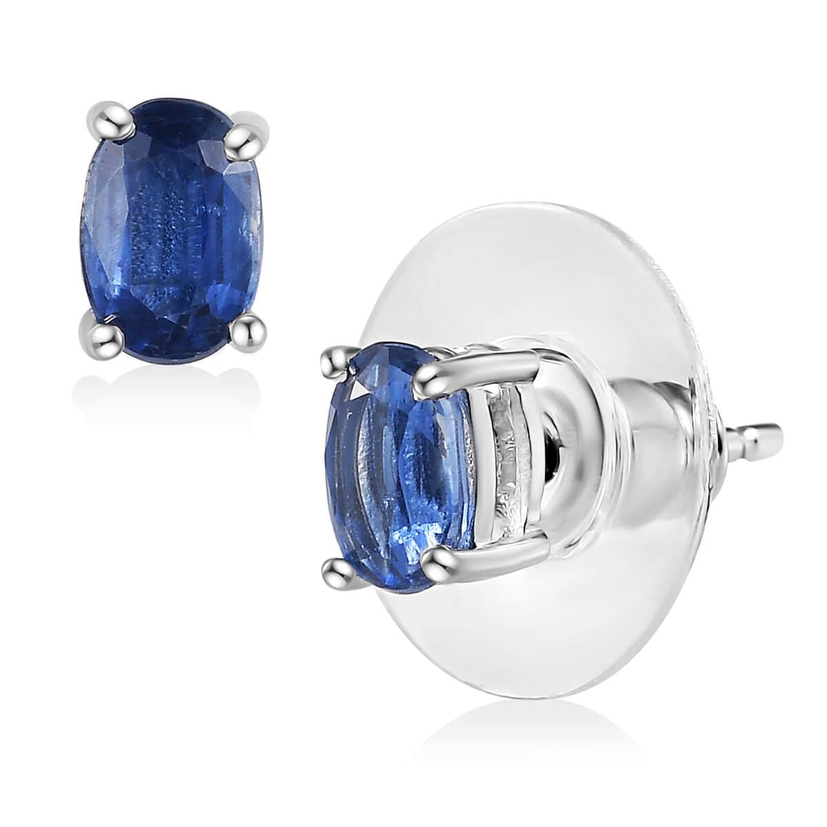 Kashmir Kyanite Solitaire Stud Earrings in Platinum Over Sterling Silver 1.25 ctw image number 0