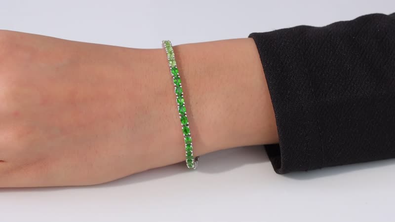 D'Joy Multi Gemstone Tennis Bracelet in Platinum Over Sterling Silver (7.25 In) 7.60 ctw