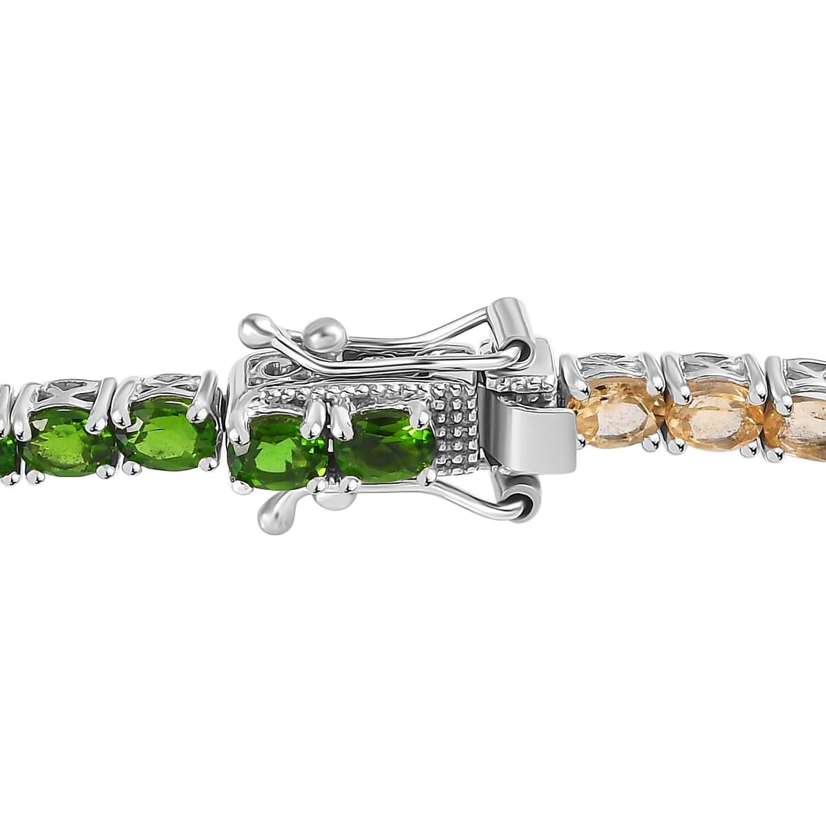 Multi Gemstone Tennis Bracelet in Platinum Over Sterling Silver (7.25 In) 7.60 ctw image number 3