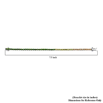 D'Joy Multi Gemstone Tennis Bracelet in Platinum Over Sterling Silver (7.25 In) 7.60 ctw