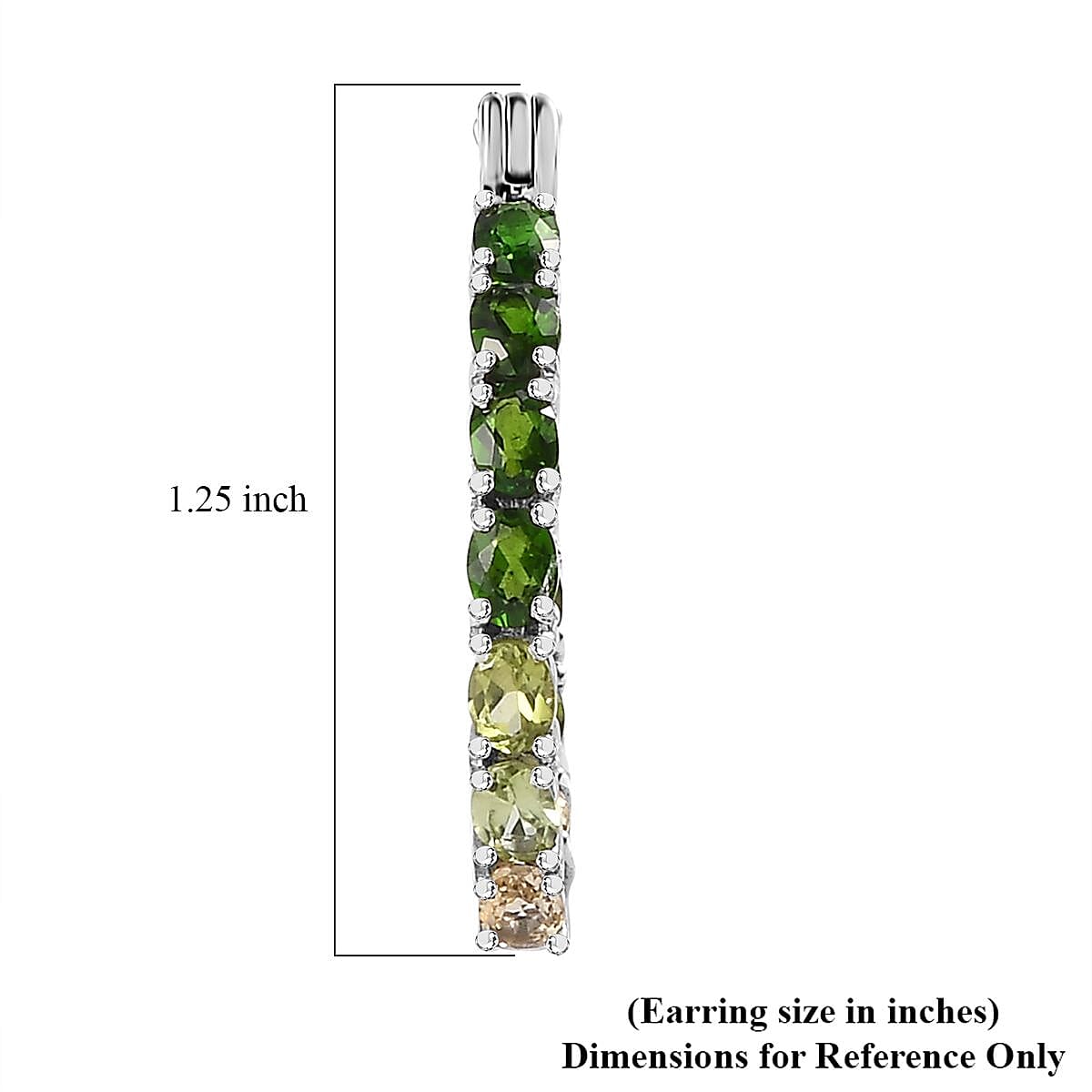 Multi Gemstone Inside Out Hoop Earrings in Platinum Over Sterling Silver 4.35 ctw