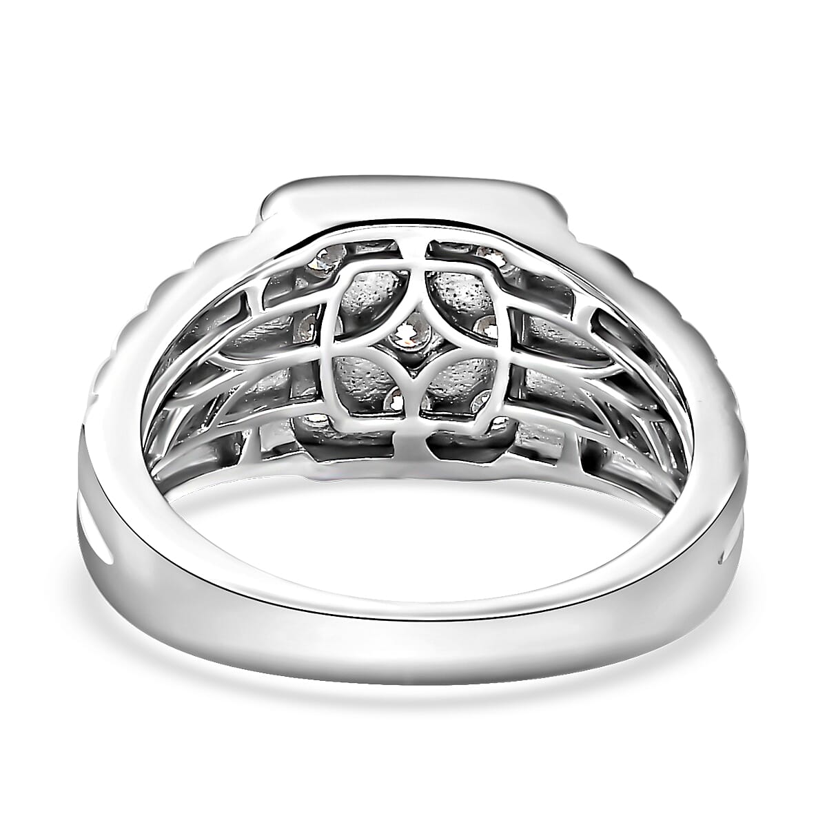 Moissanite Men's Ring in Platinum Over Sterling Silver (Size 10.0) 1.00 ctw