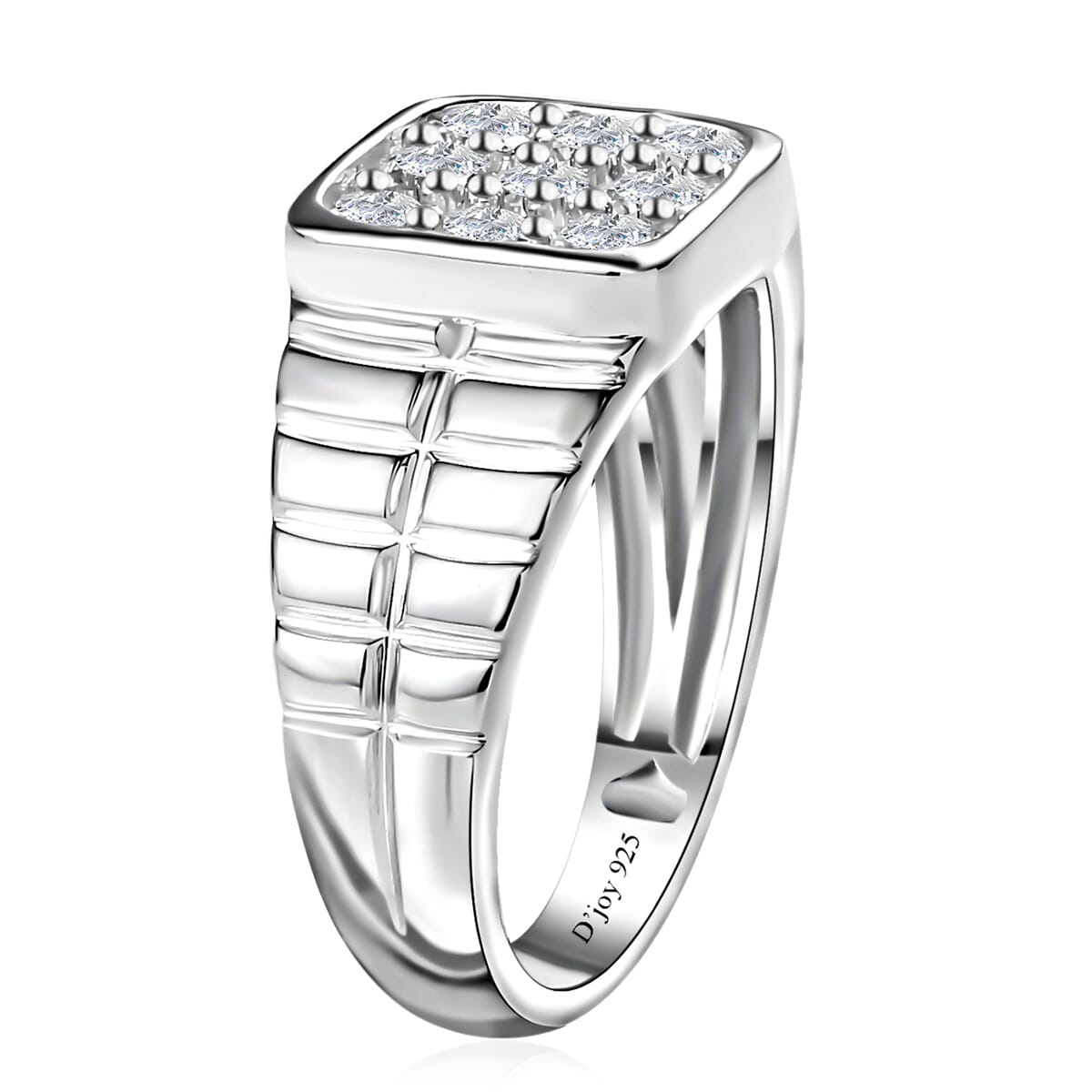 Moissanite Men's Ring in Platinum Over Sterling Silver (Size 11.0) 1.00 ctw image number 3