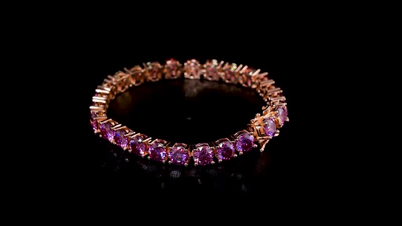 Epic Deal Pink Moissanite (Rnd 6.5mm) Tennis Bracelet in Vermeil RG Over Sterling Silver (7.25 In) 24.50 ctw