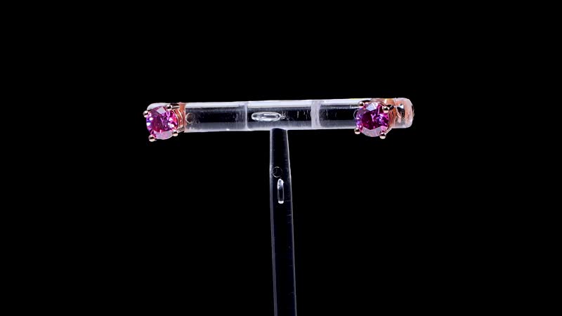 Pink Moissanite Stud Earrings in Vermeil Rose Gold Over Sterling Silver 1.50 ctw