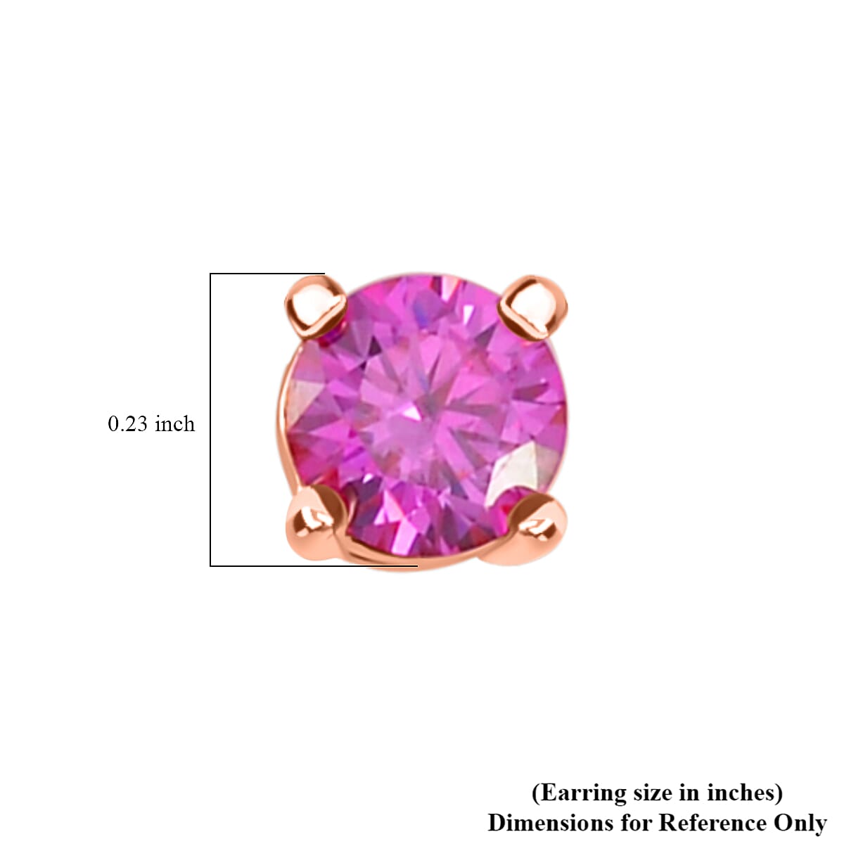 Pink Moissanite Stud Earrings in Vermeil Rose Gold Over Sterling Silver 1.50 ctw