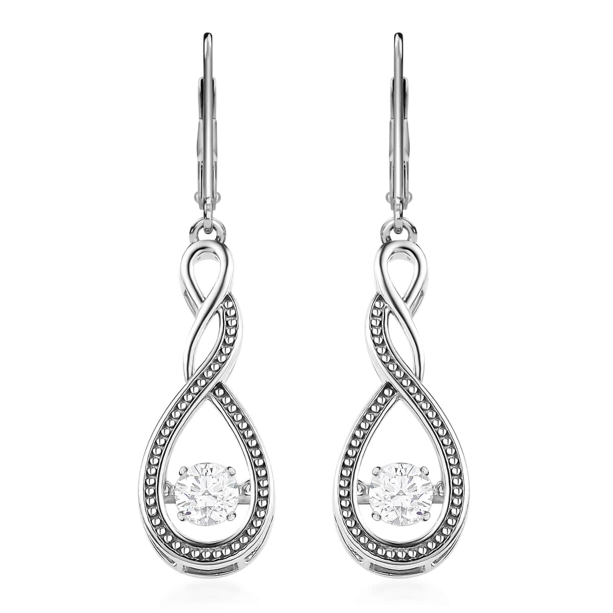 Moissanite Lever Back Earrings in Platinum Over Sterling Silver 0.90 ctw image number 0