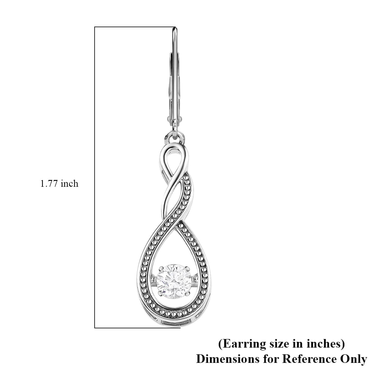 Moissanite Lever Back Earrings in Platinum Over Sterling Silver 0.90 ctw image number 4