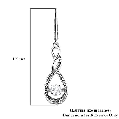 Moissanite Lever Back Earrings in Platinum Over Sterling Silver 0.90 ctw