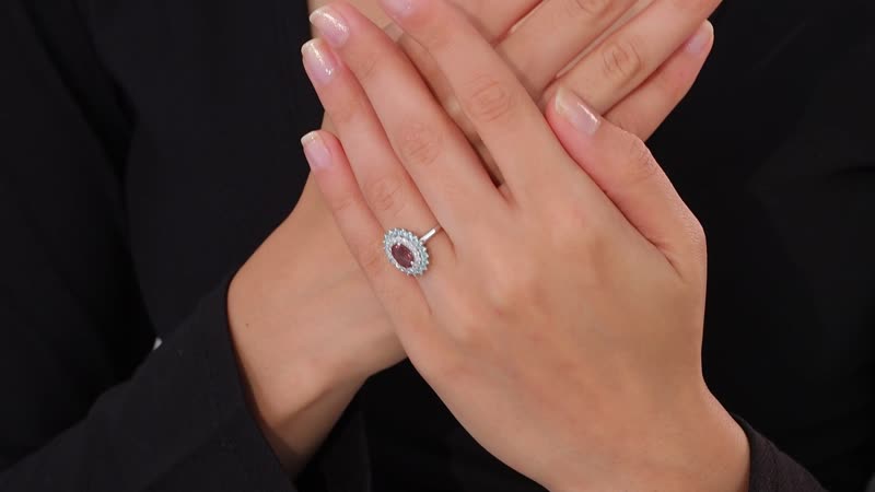 Blush Apatite and Multi Gemstone Floral Ring in Platinum Over Sterling Silver (Size 10.0) 2.10 ctw