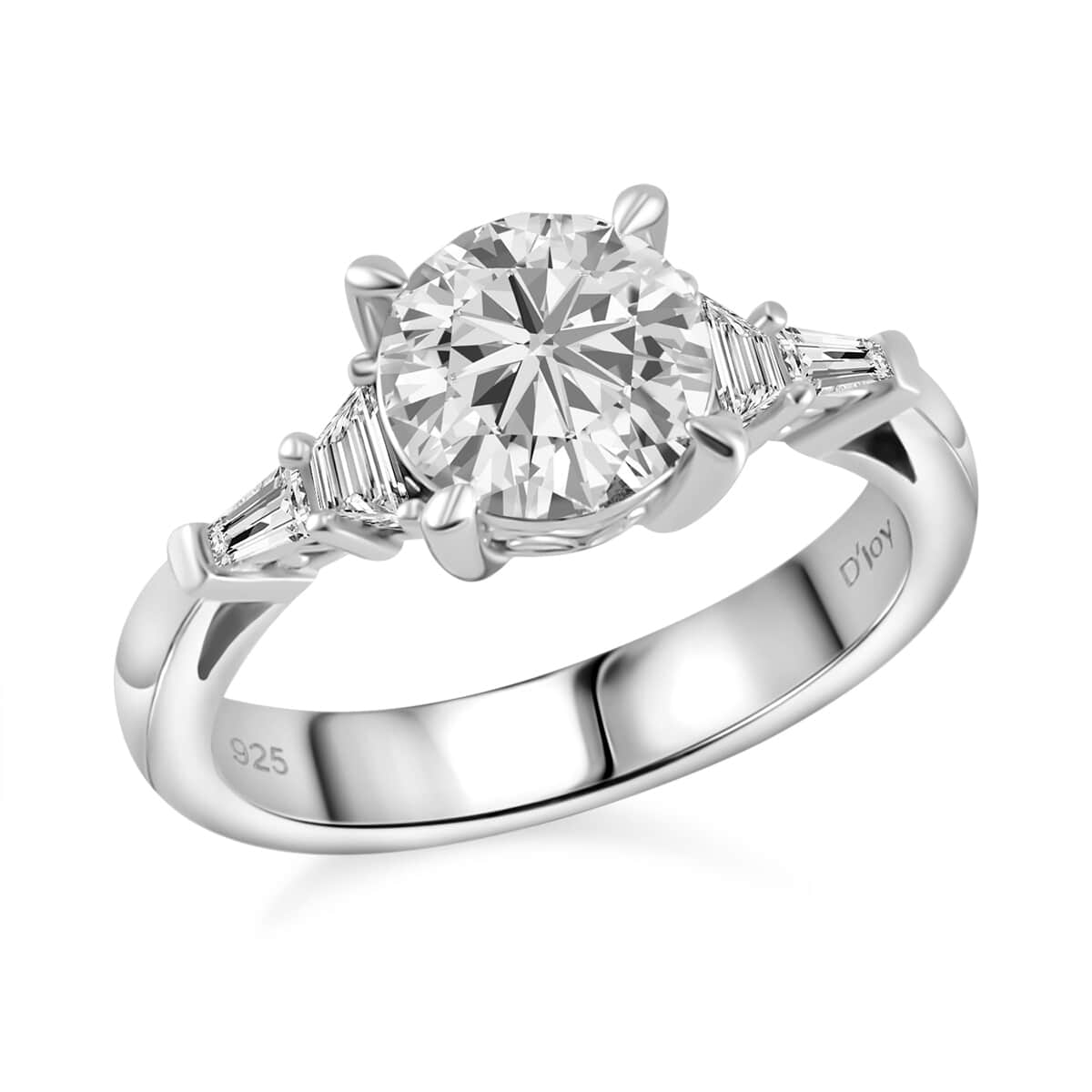 Moissanite Statement Ring in Platinum Over Sterling Silver (Size 10.0) 2.00 ctw image number 0