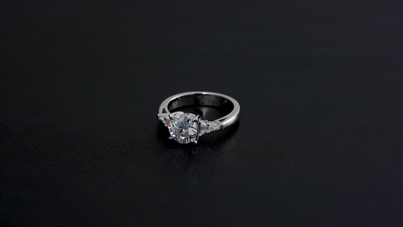 Moissanite (Rnd 8mm) Statement Ring in Platinum Over Sterling Silver (Size 10.0) 2.00 ctw