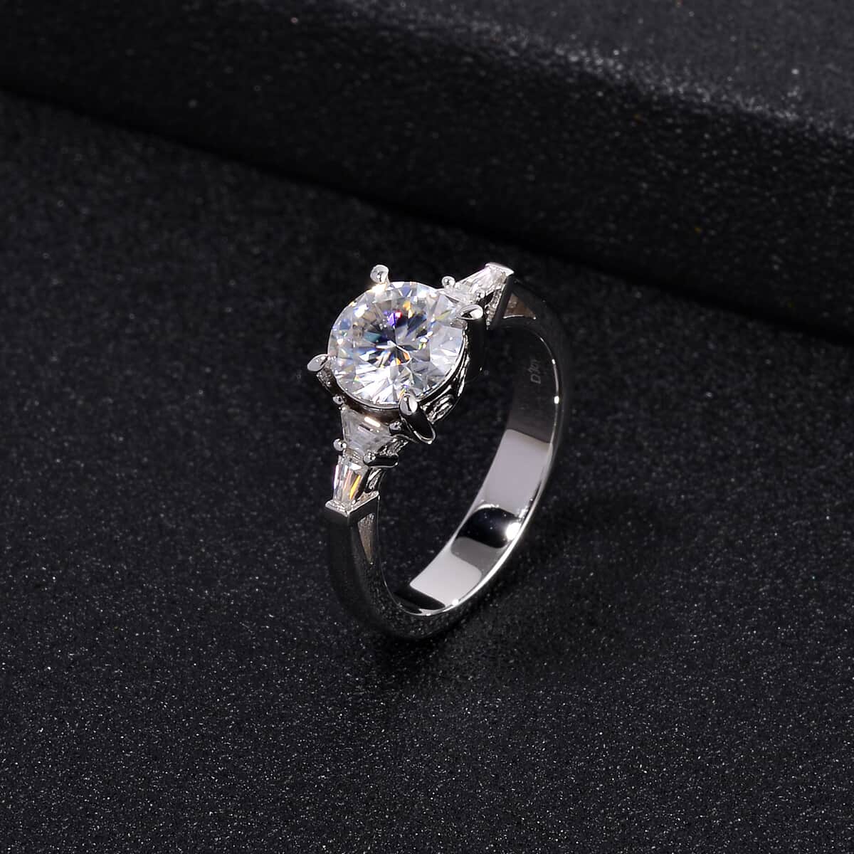 Moissanite Statement Ring in Platinum Over Sterling Silver (Size 10.0) 2.00 ctw image number 1