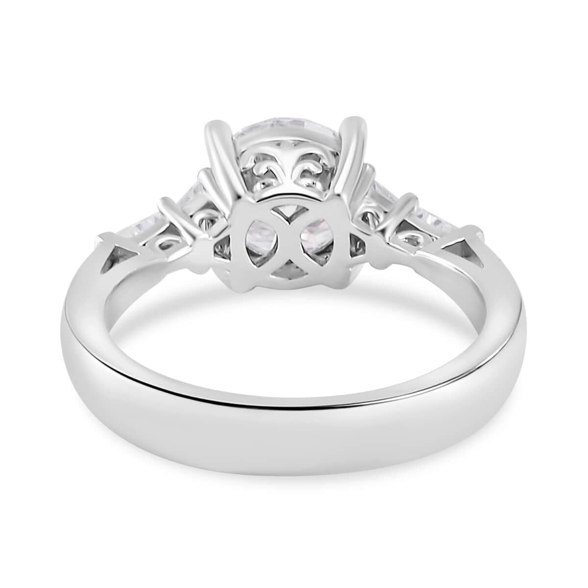 Moissanite Statement Ring in Platinum Over Sterling Silver (Size 10.0) 2.00 ctw image number 4