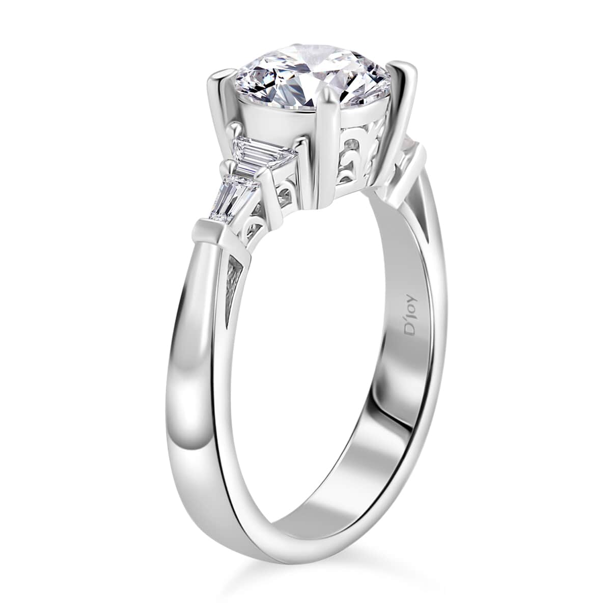 Moissanite Statement Ring in Platinum Over Sterling Silver (Size 5.0) 2.00 ctw image number 3