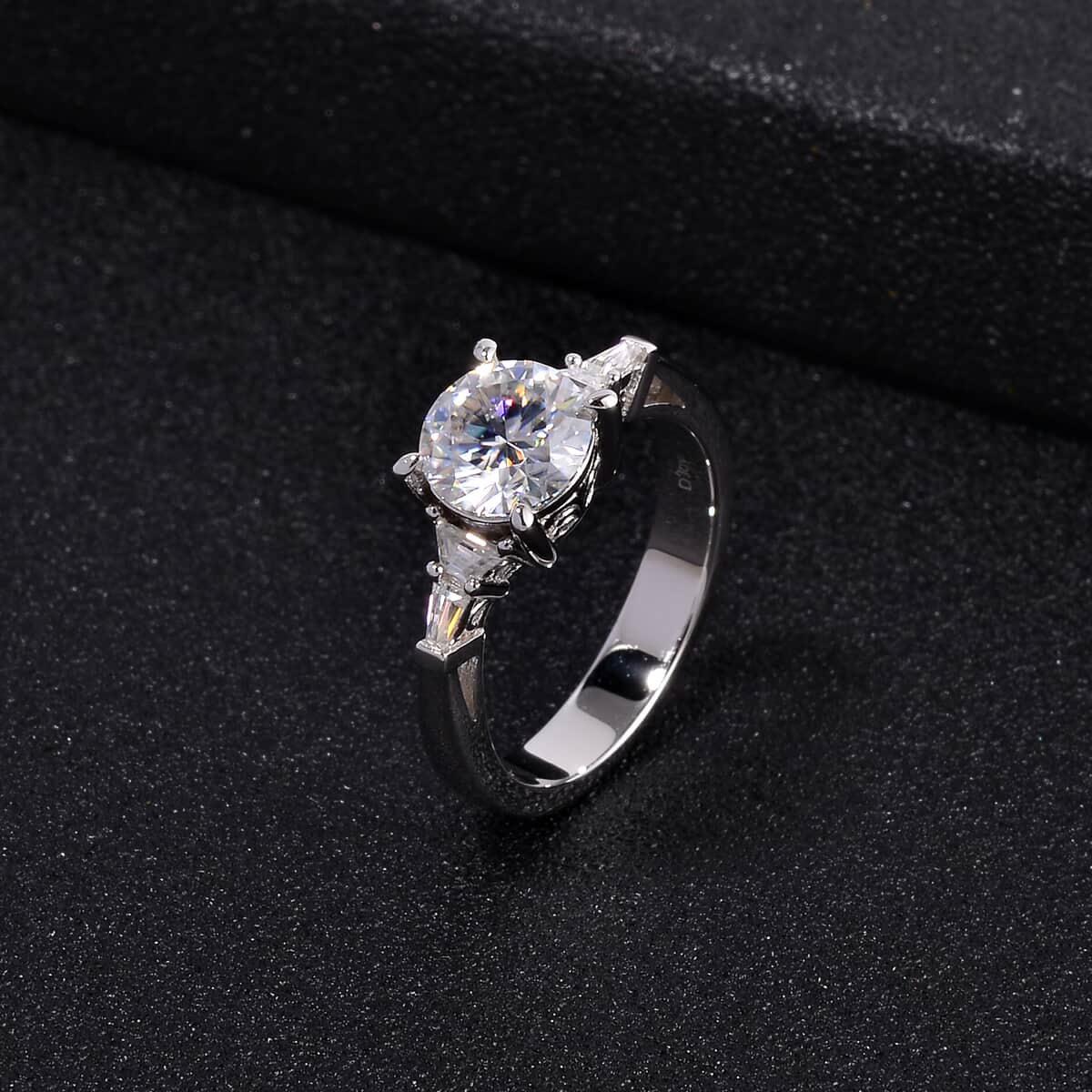 Moissanite Statement Ring in Platinum Over Sterling Silver (Size 7.0) 2.00 ctw image number 1