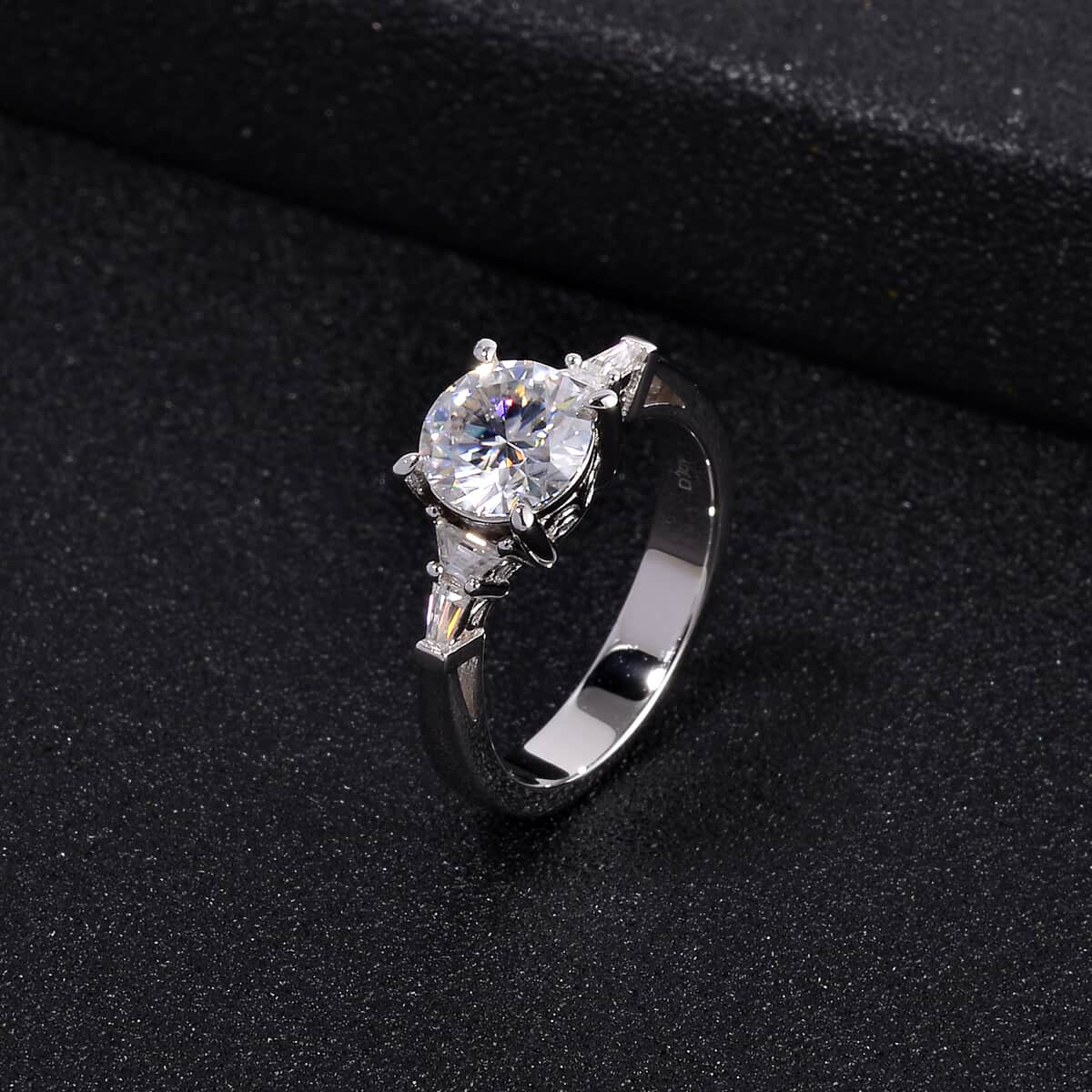 Moissanite Statement Ring in Platinum Over Sterling Silver (Size 8.0) 2.00 ctw image number 1