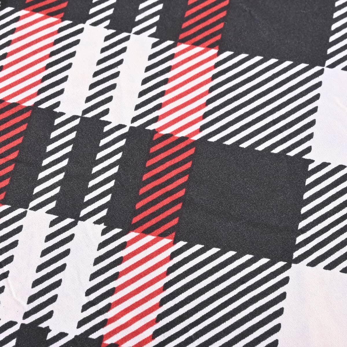 Supreme Living 6pcs Red, Black & White Plaid Microfiber Sheet Set -Queen image number 1