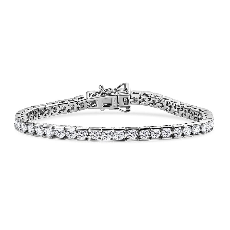 Moissanite Tennis Bracelet in Platinum Over Sterling Silver (6.50 In) 5.00 ctw