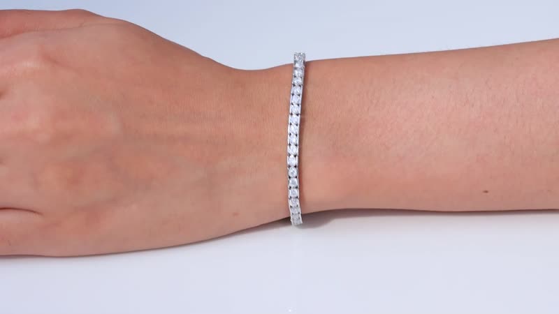 Moissanite Tennis Bracelet in Platinum Over Sterling Silver (6.50 In) (Del. in 10-12 Days) 5.00 ctw