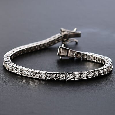Moissanite Tennis Bracelet in Platinum Over Sterling Silver (6.50 In) 5.00 ctw