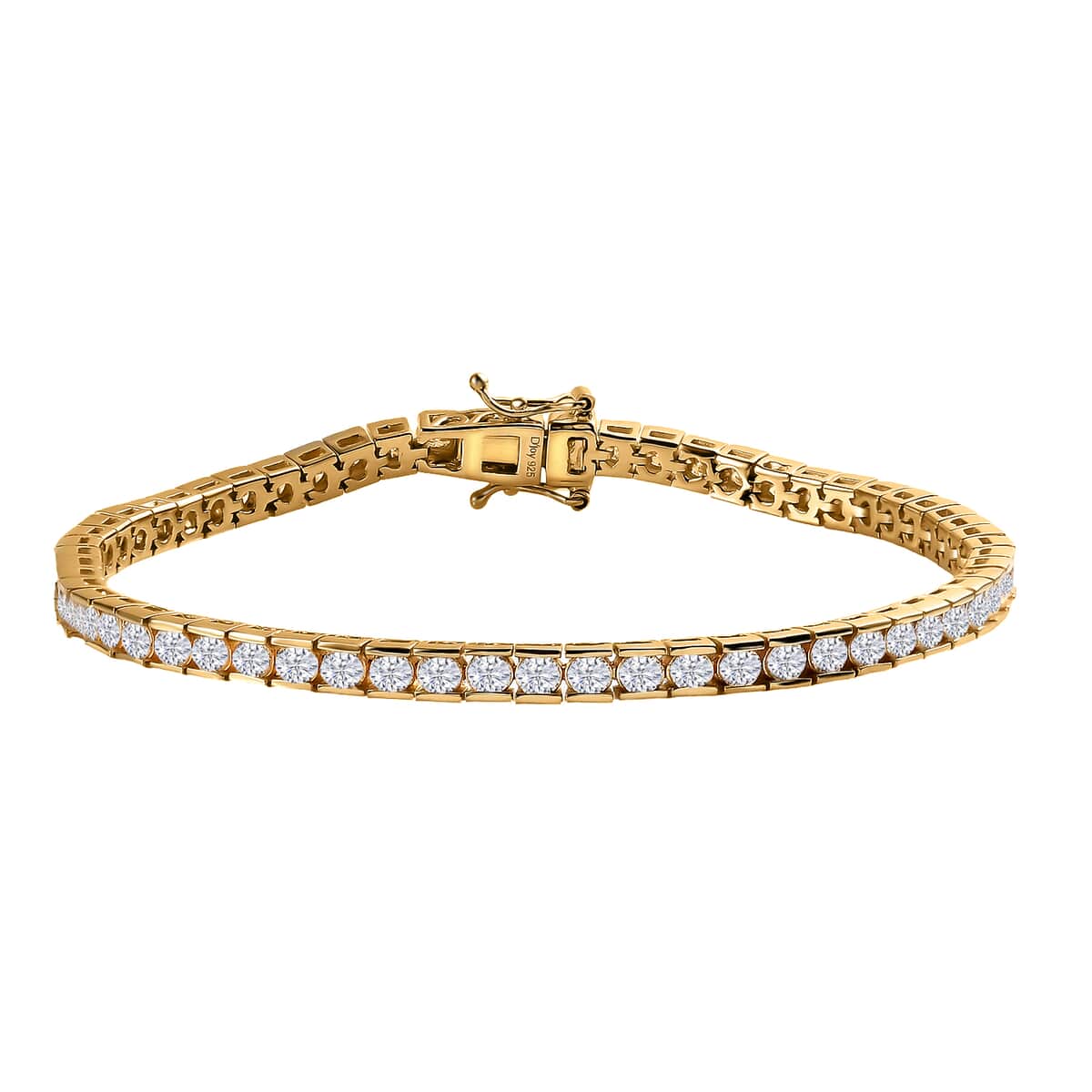 Moissanite 5.00 ctw Tennis Bracelet in Vermeil Yellow Gold Over Sterling Silve (6.50 In) image number 0