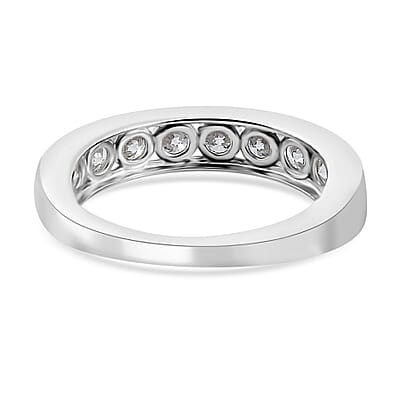 Moissanite Eternity Band Ring in Platinum Over Sterling Silver (Size 10.0) 1.00 ctw