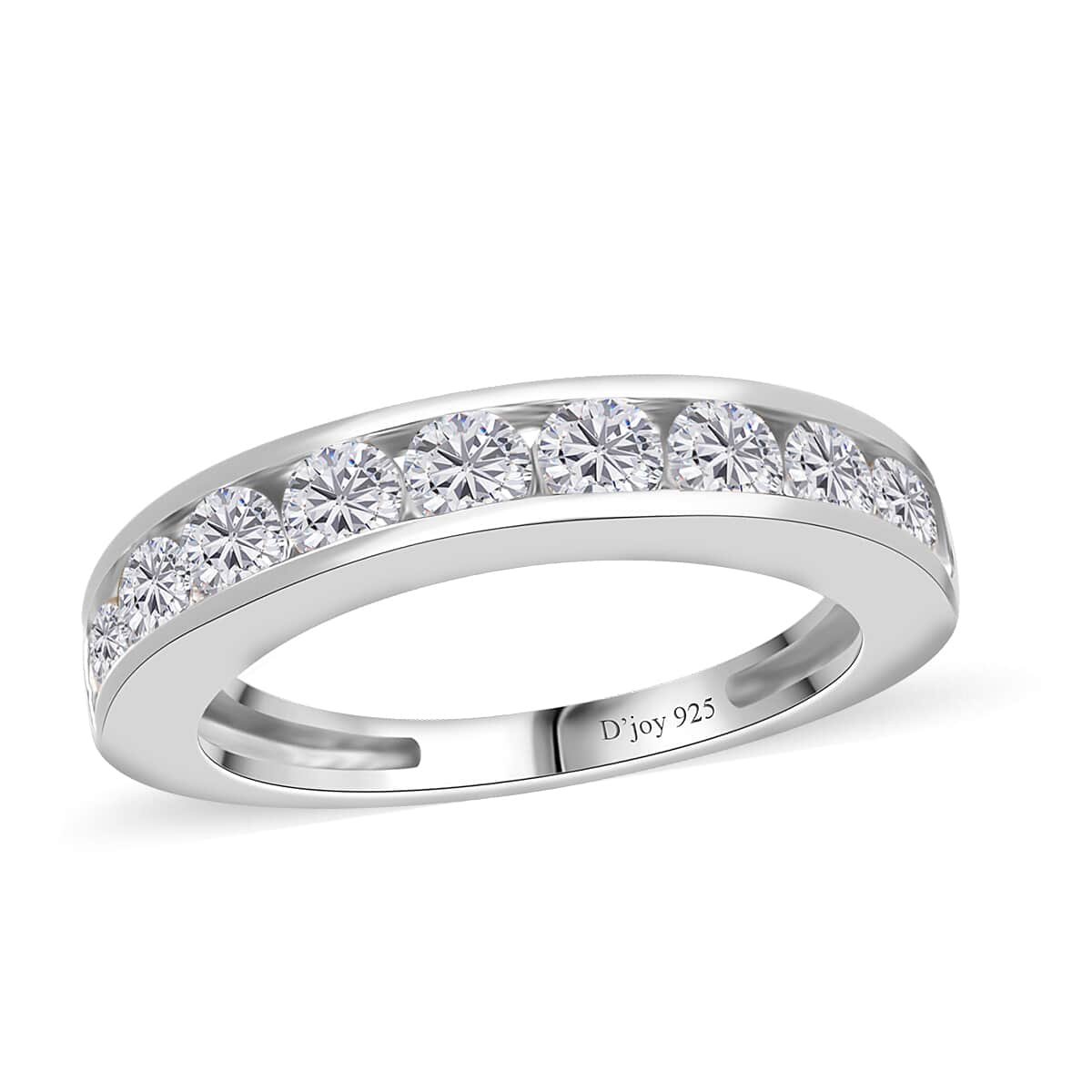 Moissanite Eternity Band Ring in Platinum Over Sterling Silver (Size 7.0) 1.00 ctw image number 0