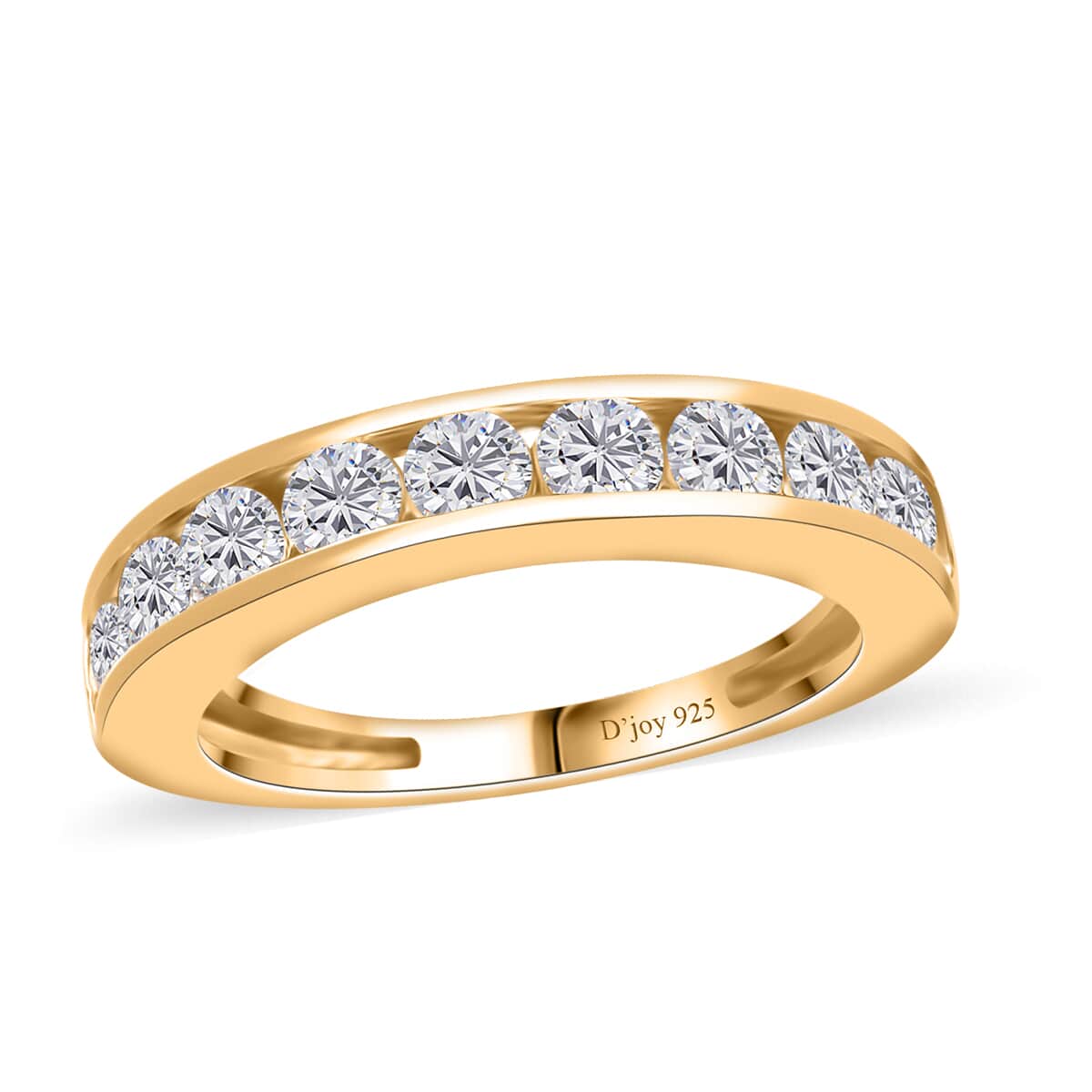 Moissanite Eternity Band Ring in Vermeil Yellow Gold Over Sterling Silver (Size 7.0) 1.00 ctw image number 0