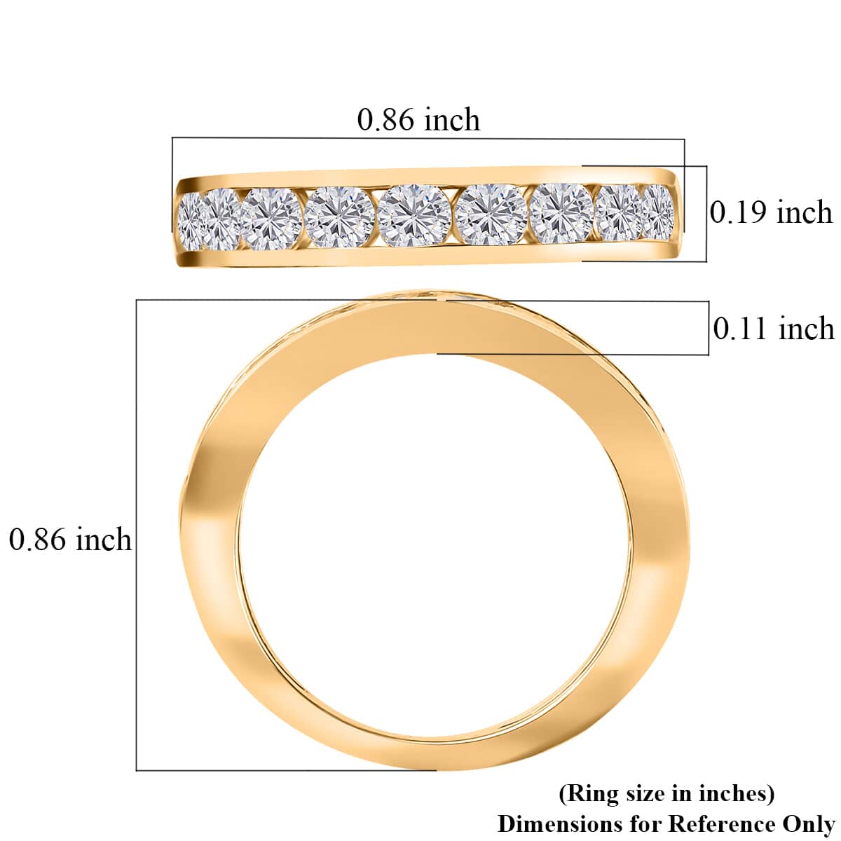 Moissanite Eternity Band Ring in Vermeil Yellow Gold Over Sterling Silver (Size 7.0) 1.00 ctw image number 5