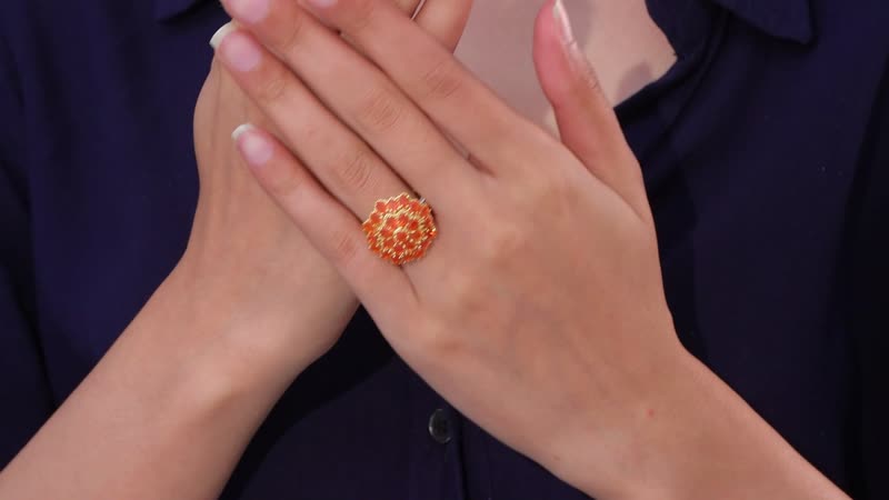 TLV Crimson Fire Opal, White Zircon Ring in Vermeil YG Over Sterling Silver (Size 10.0) 3.30 ctw