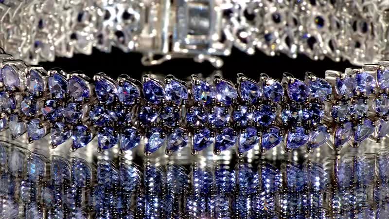 TLV Tanzanite Bracelet in Platinum Over Sterling Silver (6.50 In) 18.90 ctw