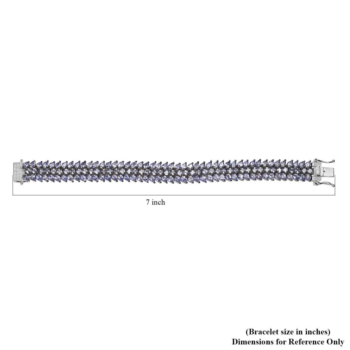 TLV Tanzanite Bracelet in Platinum Over Sterling Silver (6.50 In) 18.90 ctw image number 4