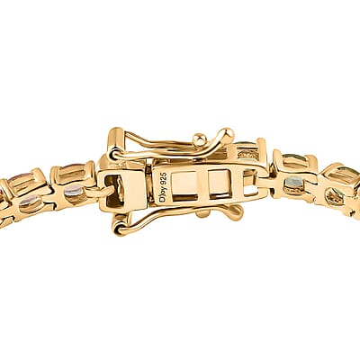 Premium Calabar Multi-Color Tourmaline Tennis Bracelet in Vermeil Yellow Gold Over Sterling Silver (6.50 In) 6.25 ctw