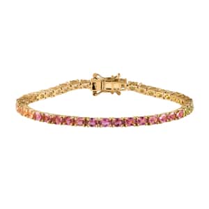 Premium Calabar Multi-Color Tourmaline Tennis Bracelet in Vermeil Yellow Gold Over Sterling Silver (7.25 In) 6.90 ctw