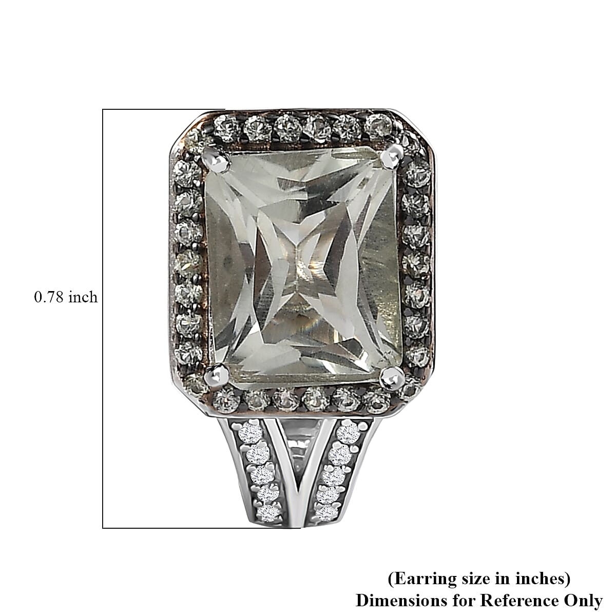 D'Joy Radiant Cut Premium Montezuma Prasiolite and Multi Gemstone J-Hoop Earrings in Platinum Over Sterling Silver 7.20 ctw