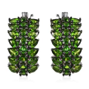 Chrome Diopside Hoop Earrings in Platinum Over Sterling Silver 7.25 ctw