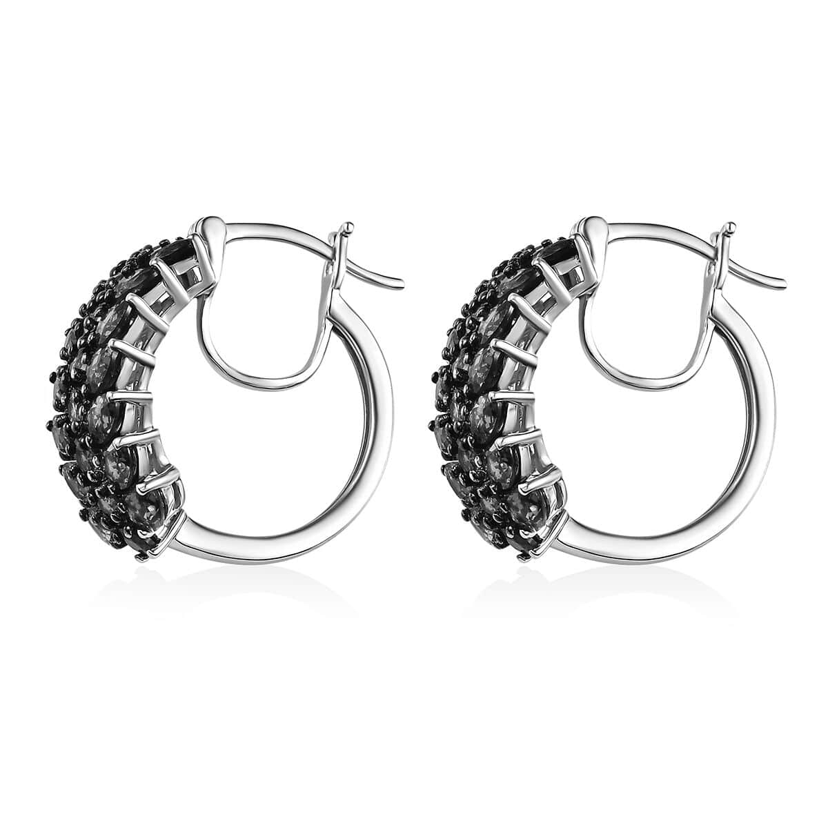 TLV Tanzanite Hoop Earrings in Platinum Over Sterling Silver 6.00 ctw image number 3