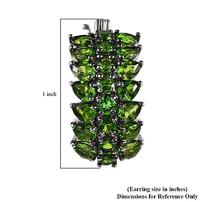 Chrome Diopside Hoop Earrings in Platinum Over Sterling Silver 7.25 ctw