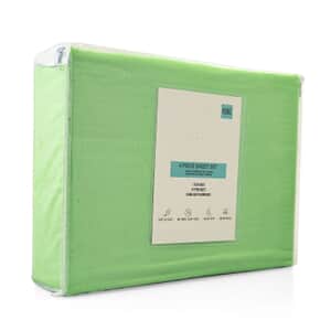 Closeout Supreme Living 4pcs Green Microfiber Sheet Set -King